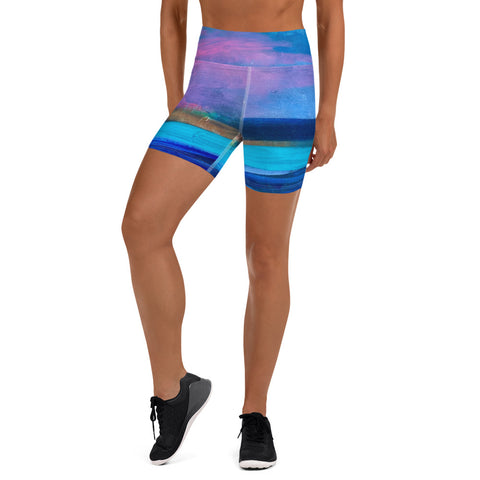 "Twilight At Bayshore" Yoga Shorts