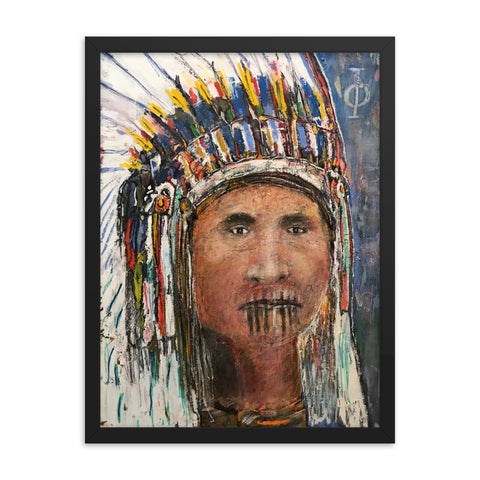 Native American by Greg Latch Framed Print